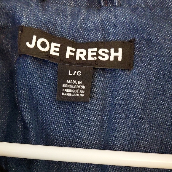 Joe Fresh Blue Trench Coat Classic Oversized Fit - Picture 2 of 8